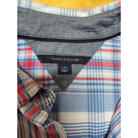 Tommy Hilfiger Plaid Button Down Shirt Classic Fit Long Sleeve Top Size L - Picture 6 of 9